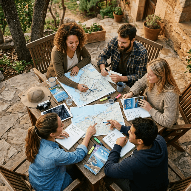 People planning a trip together